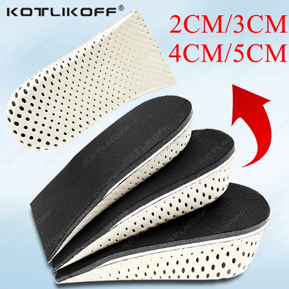 1 Pair For Women Men Height Increase Insole Half Shoe Insoles Heel Insert Sports Shoes Pad Cushion 2-5 CM Invisible Shoe Lifts