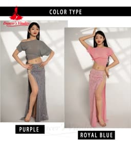 Belly Dance Performance Suit for Women Gauze Half Sleeves Top+bingbing Long Skirt 2pcs Girl's Oriental Belly Dancing Wear Outfit