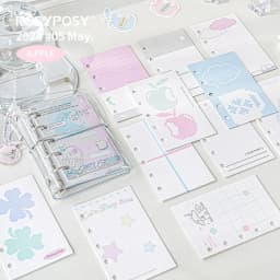 MINKYS M5 Pocket Binder Notebook Planner Yearly Daily Weekly Agenda Book Photo Book Kawaii School Stationery