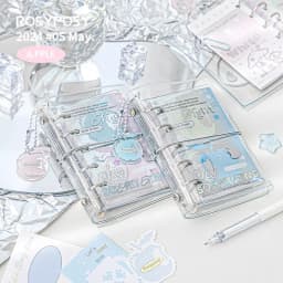 MINKYS M5 Pocket Binder Notebook Planner Yearly Daily Weekly Agenda Book Photo Book Kawaii School Stationery