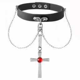 anime cosplay Rosario and Vampire pendant necklace figure Akashiya Moka leather choker clavicle chain jewelry fans gifts