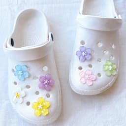 Cartoon Cherry Blossom 3D Resin Shoe Buckle Hole Charms Colorful Flower Shoe Decorations DIY Accessories for Kids' Shoes