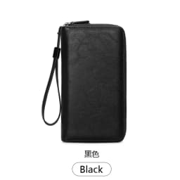 Business RFID Men's Handbag New Double Zipper Large Capacity Men's Wallet High Quality PU Leather Multi Functional Men's Card Ba