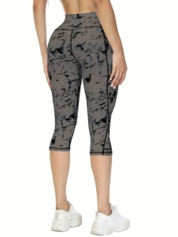 Capri Leggings for Women High Waisted Yoga Pants with Pockets Soft Black for Running Workout