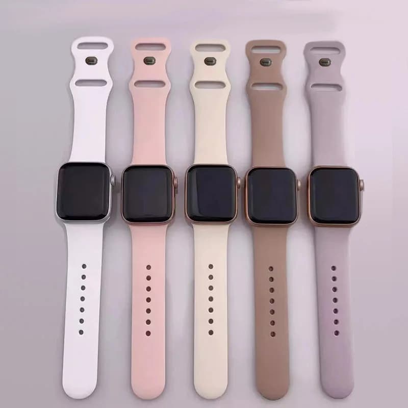 Silicone Strap for Apple Watch Bands 40mm 44mm 46mm 45mm 49mm Correa Bracelet iWatch Series Ultra 4 3 2 7 8 9 SE 10 11 12 Band