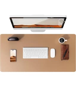 Large Mouse Pad,Office Desk Mat, Leather Desk Pad Protector, Non-Slip PU Leather Desk Blotter, Laptop Desk Pad