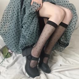 1/2/3/5Pairs Polka Dot Calf Socks, Fashion College Style Knee High Socks, Women's Stockings & Hosiery