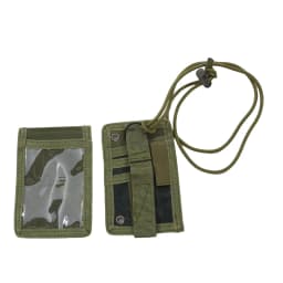 Tactical ID Card Holder Hook Loop Patch Tour Guide Badge Holders Outdoor Travel Pouch Pen Purse and Nylon Lanyard
