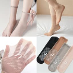 1 Pair Women's Thin Socks Summer New Black Solid Color Silicone Non-slip Socks Lady Ultrathin Transparent Socks For Women