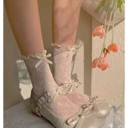 Women's Sock Spring Summer Breathable Ultra Thin Lace Sock Colored Bow Girl Thin Sock Simple Fashion Trend Solid Color Wholesale