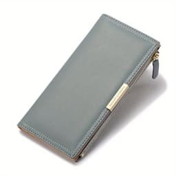 Ultra Slim Wallet For Women, RFID Blocking Credit Card Holder, Bifold Clutch Coin Zipper Travel Long Purse