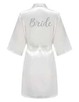 Wedding Party Team Bride Robe With White Letters Kimono Satin Pajamas Bridesmaid Bathrobe YE6522