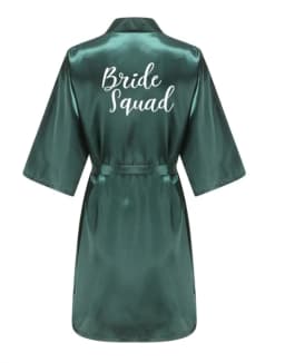 Wedding Party Team Bride Robe With White Letters Kimono Satin Pajamas Bridesmaid Bathrobe YE6522