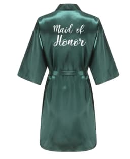 Wedding Party Team Bride Robe With White Letters Kimono Satin Pajamas Bridesmaid Bathrobe YE6522