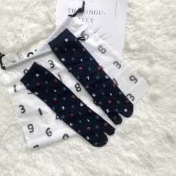 Colorful Cartoon Combed Cotton Women's Two Toe Socks Grapes Waves Carp Japanese Harajuku Funny Cute Sandals Tabi Socks Sokken