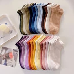 10/15 Pcs of Fashionable Classic and High-Quality Summer Candy Colored Women's Socks Comfortable Soft and Casual Short Socks