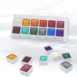 Portable 12 Colors Retro Solid Watercolor Set Basic Water Colour Pigment Pearl Sketch Paints for Artists Students Art Supplies