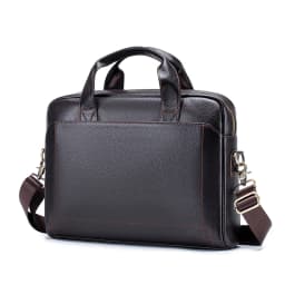 Men's Leather Handbag, Top Layer Cowhide Briefcase, Leather Laptop Bag, Diagonal Cross Office Bag