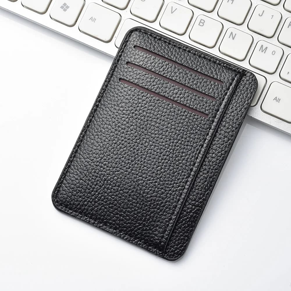 1Pc New Ultra-thin Soft Wallet PU Leather Mini Credit Card Wallet Candy Color Bank Credit Card Box Female Male Business Card Set