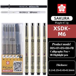Sakura Line marking pen Art Hand-painted Hook Line Pen Sketch Pens Stationery Set Art Supplies For Hand-Paint anime Art Supplies