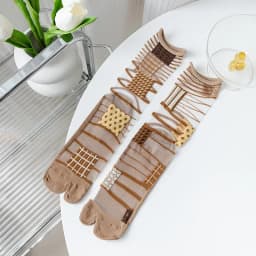 Summer Ultra-Thin Crystal Silk Sheer Frilly Tabi Socks Japanese Women Toe Socks Literary Personality Female Toe Socks