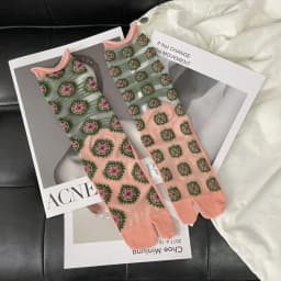 Summer Ultra-Thin Crystal Silk Sheer Frilly Tabi Socks Japanese Women Toe Socks Literary Personality Female Toe Socks