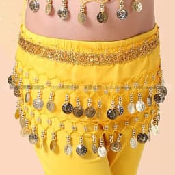 Metal Coins Child Waist Chain Hip Scarf Child Belly Dance Indian Dance Belt For Kids Dacning Waist Belt Chain