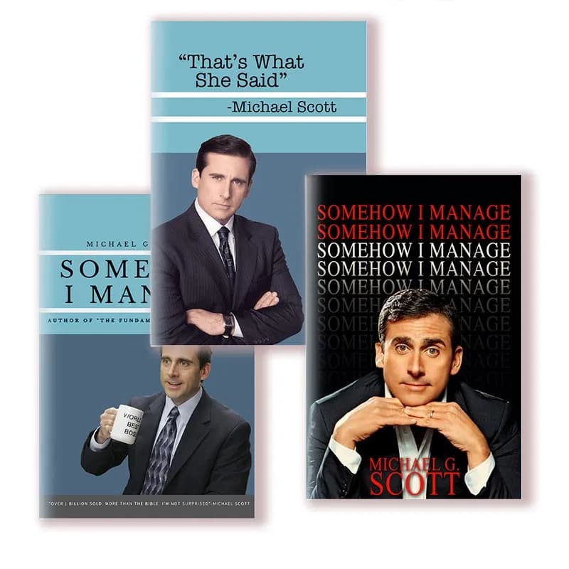 A5 Notebook With Quote Michael G. Scott - SOMEHOW I MANAGE - That's What She Said - Blank Line Paper Planner Note Book # X105