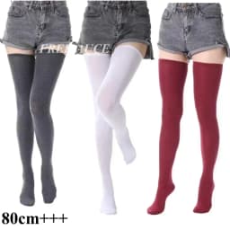 80cm Elastic Womens Over The Knee Long Socks Black White Thigh High Leg Warmers Tall Girls Stocking for Woman Sock Plus Size