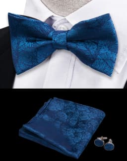3pcs Bow Tie For Men Bowtie Handkerchief Cufflink Set For Shirts Fit Business Wedding Butterfly Paisley Pocket Square Bowtie Man