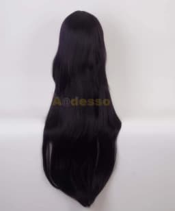 Mikan Tsumiki Wig For Girls Wig For Cosplay Party With Hair Accessory for Halloween Long Black Purple Wigs Party