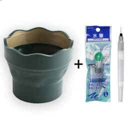 Faber-Castell Clic & Go Folding Mini Paint Bucket with Sakura Watercolor Pen Brush Paint Washer Cleaner Drawing Tools Art Supply