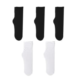 5 Pairs Women Ice Thin Loose Socks Calf Tube Socks Summer Black White Knee Nylon Socks Japanese Fashion College Lolita Style