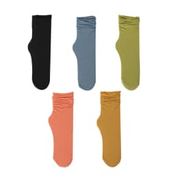 5 Pairs Women Ice Thin Loose Socks Calf Tube Socks Summer Black White Knee Nylon Socks Japanese Fashion College Lolita Style