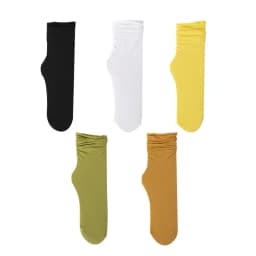 5 Pairs Women Ice Thin Loose Socks Calf Tube Socks Summer Black White Knee Nylon Socks Japanese Fashion College Lolita Style