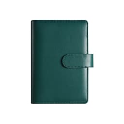 A5 A6 Dark Green Blue 6 Ring Binder PU Clip-on Notebook Leather Loose Leaf Notebook Cover Notebooks Journal Kawaii Stationery