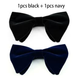 Mens Oversized Bow Tie Solid Velvet Bowtie Wedding Party Tuxedo Adjustable Necktie Big Bow Tie