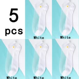 5Pairs/Lot Sexy Mesh Fishnet Socks Ultra-thin Transparent Women Socks for summer Glass fiber Silk Socks daisy Flower Ankle Socks