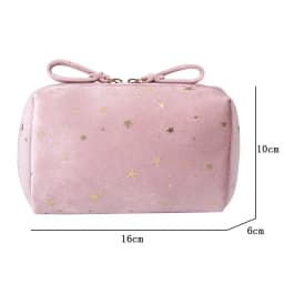 Portable Travel Small Cosmetic Bag Flannel Cosmetic Storage Bag Hand Flannel Women's Large Capacity Starry Sky Cosmetic Bag