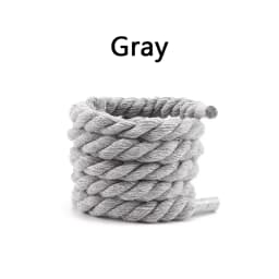 Round Shoelace 10mm Shoelace Hand-woven Universal Three-strand Cotton Rope Solid Color Bold Cotton Twist Decoration Shoe Laces
