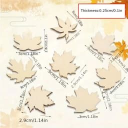 80 Pieces Mini Wooden Maple Leaf Cutout Unfinished Blank Wooden Maple Leaf Slice Maple Leaf,Thanksgiving Party ,DIY Decoration