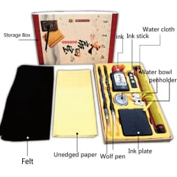 10 Pcs/Set Chinese Calligraphy and Painting Kids Art Gift The Scholar's Four Jewels Brush Copybook Writing Calligraphy Ink Paper