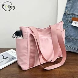 Women's Bag Designer Luxury Bag Nylon Commuting Shoulder Handbag Solid Color Tote Bag Mommy Large Capacity Vacation Handbag 2026