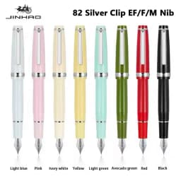Jinhao 82 Fountain Pen Silver Clip EF/F/M Fine Nib Acrylic Ink Pen Luxury Writing Pen Stationery Business Office School Supplies