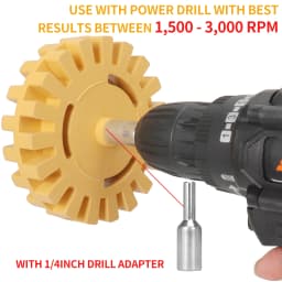 SIFANG Car Eraser Wheel Adhesive Remover Rubber Wheel, Smooth Power Drill Adapter, Paint Repair Rubber Vinyl Decals Removal Tool