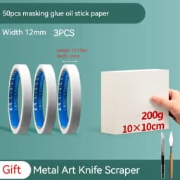 13M White Masking Tape 10mm-50mm Single Side Tape Oil Painting Art Painting Tape Watercolor Painting Tool Car Paintin