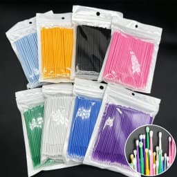 100Pcs Eyelash Cleaning Brush Lash Extension Micro Cotton Swab Individual Eyelashes Microbrush Beauty Makeup Clean Remover Tools