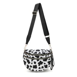 DOYOGI Black and White Checkered Spacious Bum Bag Crossbody Bags for Women Nylon Travel Essentials Mommy Bag Diaper Bag for Mom
