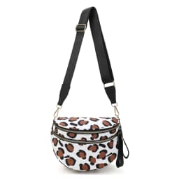 DOYOGI Black and White Checkered Spacious Bum Bag Crossbody Bags for Women Nylon Travel Essentials Mommy Bag Diaper Bag for Mom