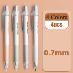 Mechanical Pencil 4 Colors Set 0.5/0.7MM Stationery School Supplies The Transparent Pen Clip Comes With An Eraser On The Top